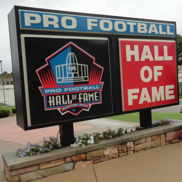 Sign at the Pro Football Hall of Fame